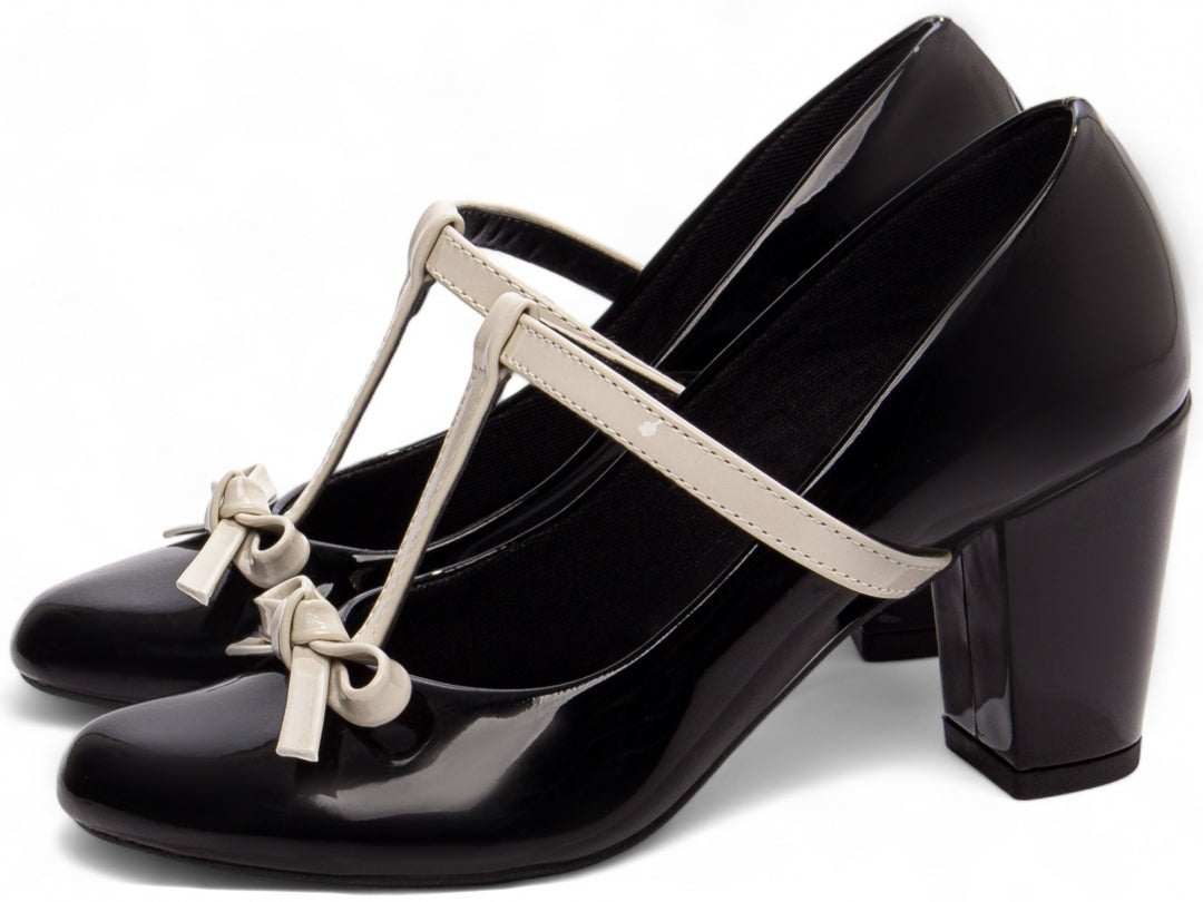 Sapato Boneca Feminino Mary Jane Salto Grosso com Laço - Lully Torricella