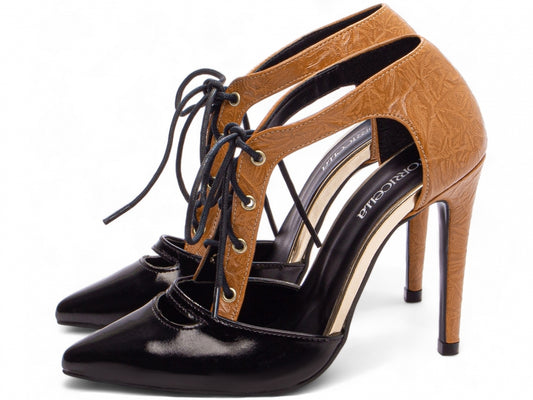 Sapato Scarpin Feminino Salto 12 com Cordão - Hamza Torricella