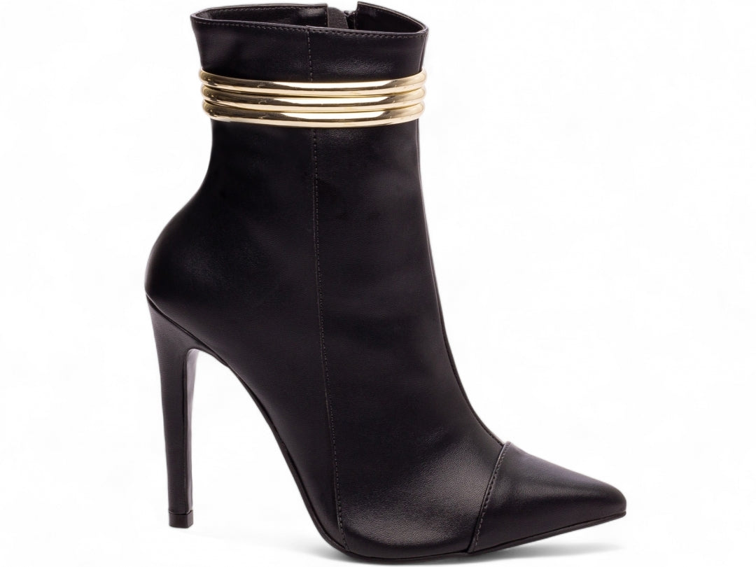 Bota Feminina Bico Fino Salto Alto Cano Curto - Raven Torricella