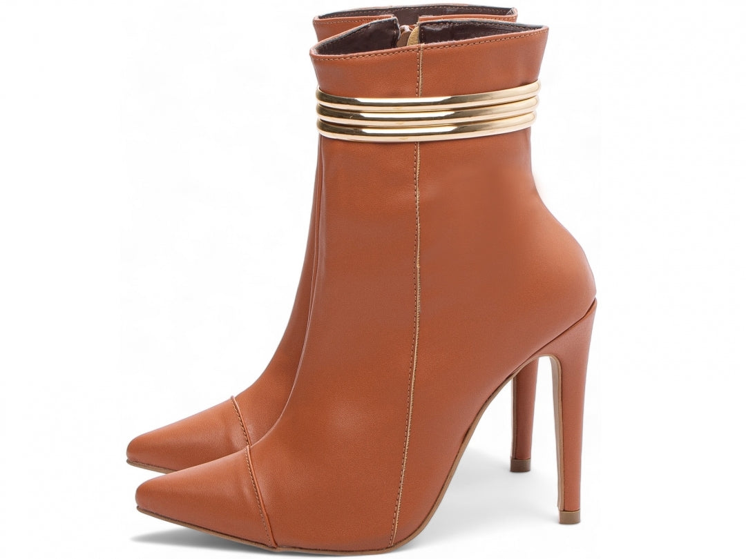 Bota Feminina Bico Fino Salto Alto Cano Curto - Raven Torricella